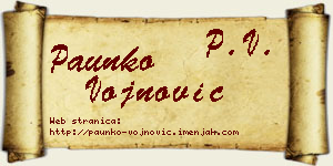 Paunko Vojnović vizit kartica